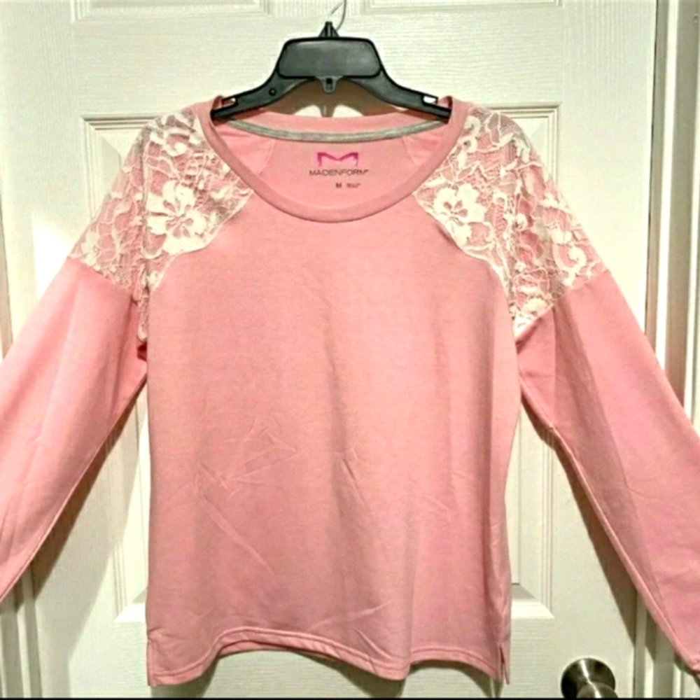 Maidenform Women’s Pink Long Sleeve Top Sweatshirt - Size M